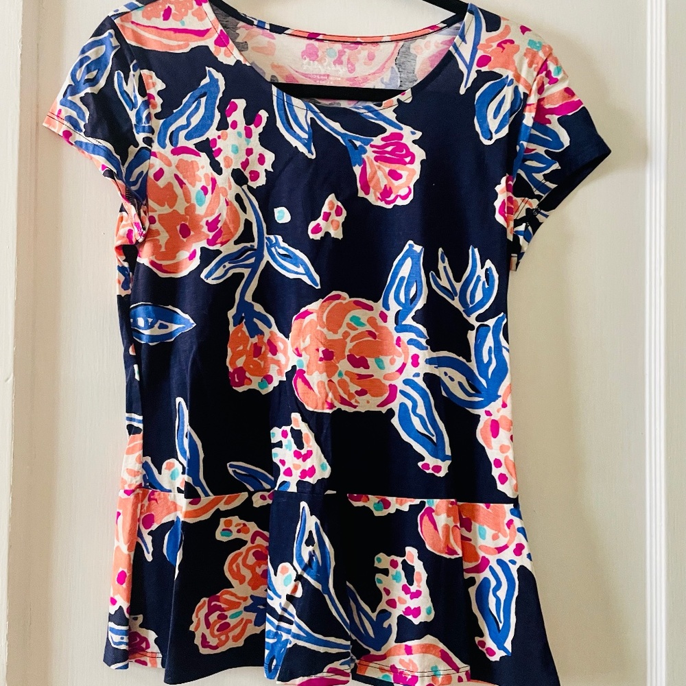 Lilly Pulitzer Short Sleeve Peplum Top